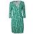 Autre Marque Diane Von Furstenberg, Vestido envelope em verde e branco