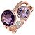 Autre Marque Anello in oro rosa Au750 con ametista e diamante Porpora