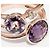 Autre Marque Anello in oro rosa Au750 con ametista e diamante Porpora - vista 5