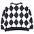 Céline Celine Surf-Stil Argyle Strickpullover aus Baumwolle, Nylon und Polyurethan mit Rundhalsausschnitt Schwarz Weiß - Ansicht 2