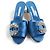 Sandali in satin Prinap 50 di Manolo Blahnik Blu - vista 4