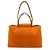 Hermès Cabag Elan Toile Officier Leder 2-Wege Tasche Orange