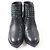 Stivaletti in pelle e tweed Chanel 22B G39334 Nero Blu chiaro - vista 4