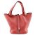 Borsa Hermès Picotin Lock 22 MM in pelle Clémence Rosso