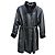 Abrigo Trench Jean Louis Scherrer Negro de Cuero de Cordero