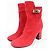 Botas curtas de couro camurça JOUEUSE da Hermès Vermelho