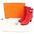 Botas curtas de couro camurça JOUEUSE da Hermès Vermelho - vista 2