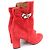 Botas curtas de couro camurça JOUEUSE da Hermès Vermelho - vista 3