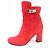Botas curtas de couro camurça JOUEUSE da Hermès Vermelho - vista 5