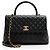 Gabrielle Chanel Caviar-Leder Coco Mittelgriff Umhängetasche Schwarz