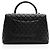 Gabrielle Chanel Caviar-Leder Coco Mittelgriff Umhängetasche Schwarz - Ansicht 3