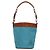 Borsa a Spalla PRADA in Nylon Pelle Argento Blu Auth 135381 - vista 2