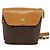 Céline Borsa a Spalla in Tela Macadam CELINE in Pelle PVC Marrone Oro Auth 129705 D'oro - vista 13