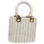 Gancini Handtasche aus Raphia in Weiß und Gold Auth 136858V von Salvatore Ferragamo Golden