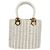 Gancini Handtasche aus Raphia in Weiß und Gold Auth 136858V von Salvatore Ferragamo Golden - Ansicht 13