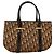 Borsa a mano in tela Trotter Christian Dior marrone oro Auth 138806 D'oro