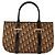 Borsa a mano in tela Trotter Christian Dior marrone oro Auth 138806 D'oro - vista 3