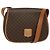 Céline Sac à épaule en toile Macadam CELINE en cuir PVC marron doré Auth 138456