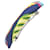 Hermès HERMES Eclipse PM Barrette Azul Amarillo Seda Metal