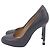 Timeless Chanel CC Pumps mit runder Spitze aus grauem Leder - Ansicht 4