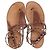 Sandali piatti T-Strap Rockstud Valentino Garavani in pelle marrone Rosso - vista 3