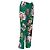 Gucci Pantalones de seda verdes con estampado floral