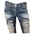 Jean Philipp Plein Milkshake boyfriend déchiré bleu coton  - vue 2
