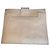 Pochette Christian Dior in tessuto e pelle beige