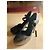 Prada Vintage Black Leather Clogs with High Sculpted Wooden Heels - view 5