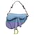 Dior Blue Micro Goatskin Saddle Light blue Leather  ref.2444362