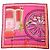 Foulard Hermès Balade En Berline 90 in seta rosa