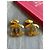 Chanel CC Logo Loop Ohrringe aus vergoldetem Messing - Vintage 1994 - Clip-On Schmuck mit Box Golden - Ansicht 3