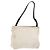 PRADA Schultertasche aus Canvas Leder Silber Weiß Auth bs28706