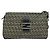 FENDI Zucchino Canvas Mamma Baguette Schultertasche Navy Silber Auth 138467 - Ansicht 13
