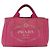 PRADA Canapa PM Bolso de mano de lona rosa dorado Auth bs28699 - vista 2