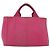 PRADA Canapa PM Bolso de mano de lona rosa dorado Auth bs28699 - vista 3
