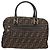 Bolso de mano de lona Zucca FENDI negro marrón oro Auth BA4615 Castaño Dorado - vista 2
