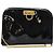 Borsa a Spalla Gancini con Catena Salvatore Ferragamo Smalto Nero Oro Auth 139352