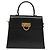 Borsa a mano in pelle Gancini Salvatore Ferragamo 2 in 1 Nero Oro Auth 136400 - vista 2