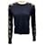 Chloé Chloe marineblauer gestickter Wollstrickpullover Wolle