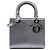 Dior Argento Medio Metallico Patente Microcannage Lady Dior