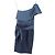 Abito Mini a Spalla Unica in Denim Blu Lanvin - vista 2