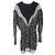 Abito Mini in Chiffon Nero Decorato con Paillettes Isabel Marant Caldes - vista 2