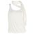 Top sin mangas de modal blanco con detalle drapeado Alexander McQueen