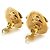 Orecchini a clip in metallo dorato Chanel Coco Mark D'oro - vista 3