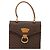 Céline Borsa a mano in tela Macadam CELINE in pelle PVC marrone oro Auth 138386 D'oro - vista 13