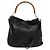 Borsa a mano in pelle GUCCI Bamboo 2way Nera Oro 001 2123 1577 Auth 135785 Nero D'oro