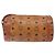 Borsa a Spalla MCM Logogram Vicetos in Pelle PVC Marrone Oro Auth th6240 D'oro - vista 2