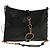 PRADA Borsa a Spalla con Catena Pelle Nera Oro Auth 129605 Nero D'oro