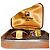 Gemelli Paco Rabanne Logo in Metallo Dorato e Resina Marrone Gold hardware